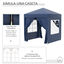 Outsunny Carpa Plegable Gazebo 2x2 m Cenador de Jardín con 4 Paredes Laterales Tela Oxford 2 Puertas 2 Ventanas y Bolsa de Transporte Impermeable para Exterior Terraza Camping Fiestas Azul, , large indicador imagen numero 5
