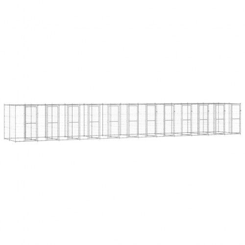 Vidaxl perrera resistente al agua y rayos uv plateada para perros, , large Imagen numero 1