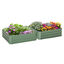 Outsunny Set de 2 Arriates de Jardín de Acero Huerto Urbano Jardinera Macetero Cuadrado para Cultivos Plantas Flores Patio Exterior 100x100x30 cm Verde, , large indicador imagen numero 1