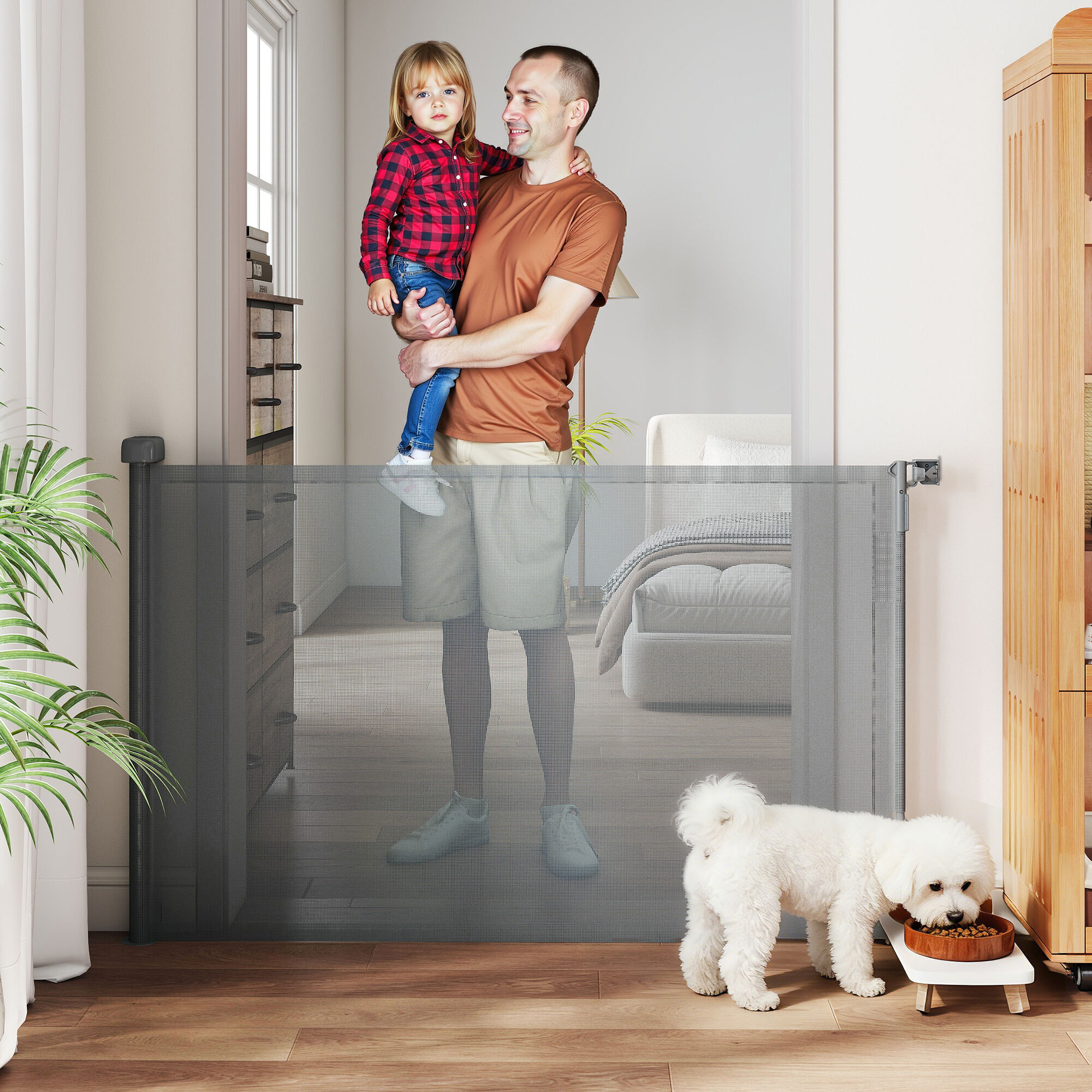 PawHut Barrera para Perros Gris, , large Imagen numero 2