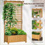 Outsunny Jardinera con Enrejado de Madera Macetero de Jardín con Soporte para Trepadora Cultivo de Plantas Flores Jardinera con Celosía para Exterior Patio Terraza 90x45x183 cm Natural, , large indicador imagen numero 4