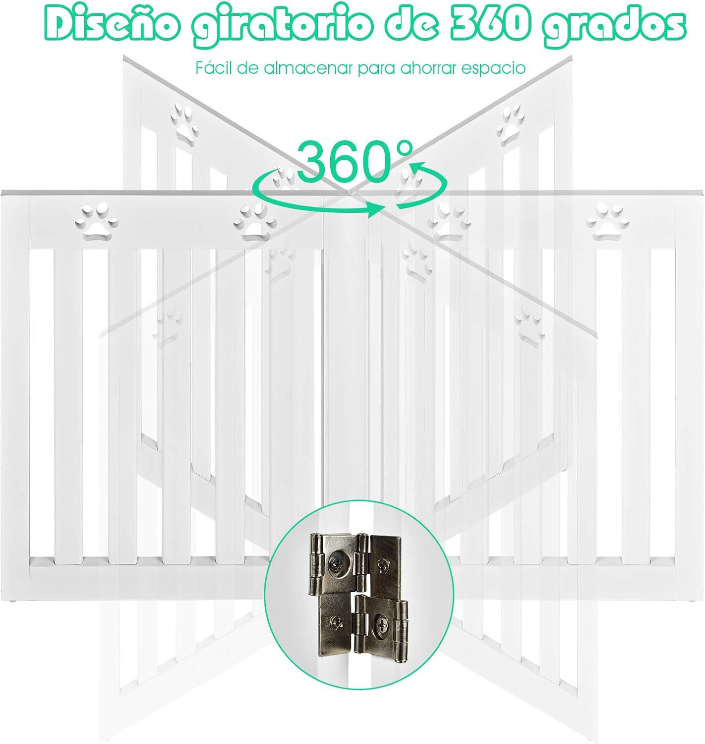 COSTWAY Barrera de Seguridad Plegable para Perros Mascotas Valla Protección para Habitación para Perros thumbnail