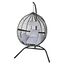 Silla Huevo Banco Colgante de Ratán Patio Exterior Interior Negra | con Cojines, , large indicador imagen numero 1