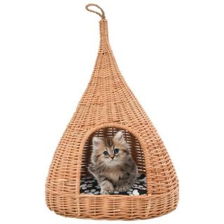 Casa tipi con cojín para gatos color Natural