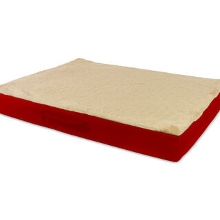 Gauty Cama Redonda Tela Impermeable y pelo rojo y beige para Perros y Gatos 