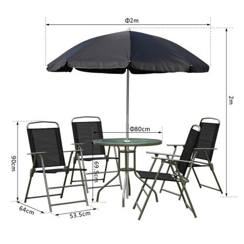 Conjunto Outsunny de muebles para jardín color Negro, , large image number null