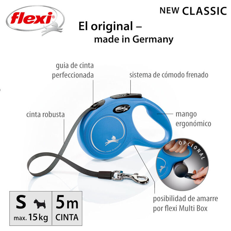 Flexi New Classic Correa Extensible Azul para perros thumbnail