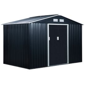Outsunny Caseta Cobertizo Negro de jardín para exterior