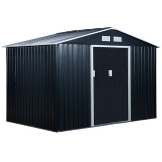 Outsunny Caseta Cobertizo Negro de jardín para exterior