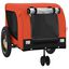 vidaXL Remolque de bicicleta mascotas hierro tela Oxford naranja negro, , large indicador imagen numero 4