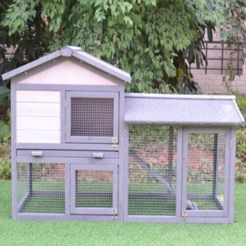 Jaula con bandeja extraíble PawHut para conejos y cobayas thumbnail