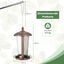 COSTWAY Comedero 2 en 1 de Metal para P&aacute;jaros Silvestres, Comedero Solar con Techo y 2 Tubos para P&aacute;jaros al Aire Libre,Comedero para Semillas de Aves Separadas, Decoraci&oacute;n de Jard&iacute;n y Patio, , large indicador imagen numero 4