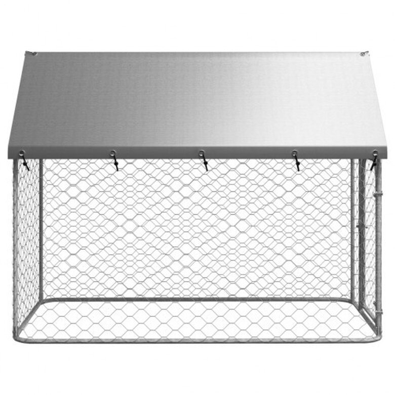 VidaXL Perrera Exterior Plateada para perros, , large image number null