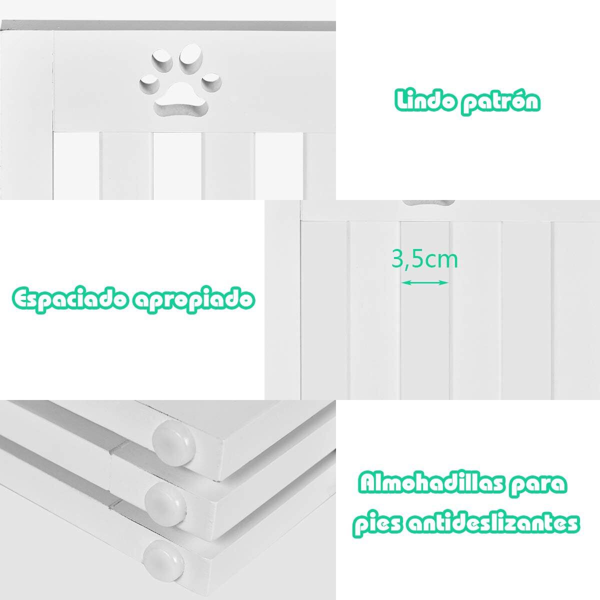 COSTWAY Barrera de Seguridad Plegable para Perros Mascotas Valla Protección para Habitación para Perros thumbnail