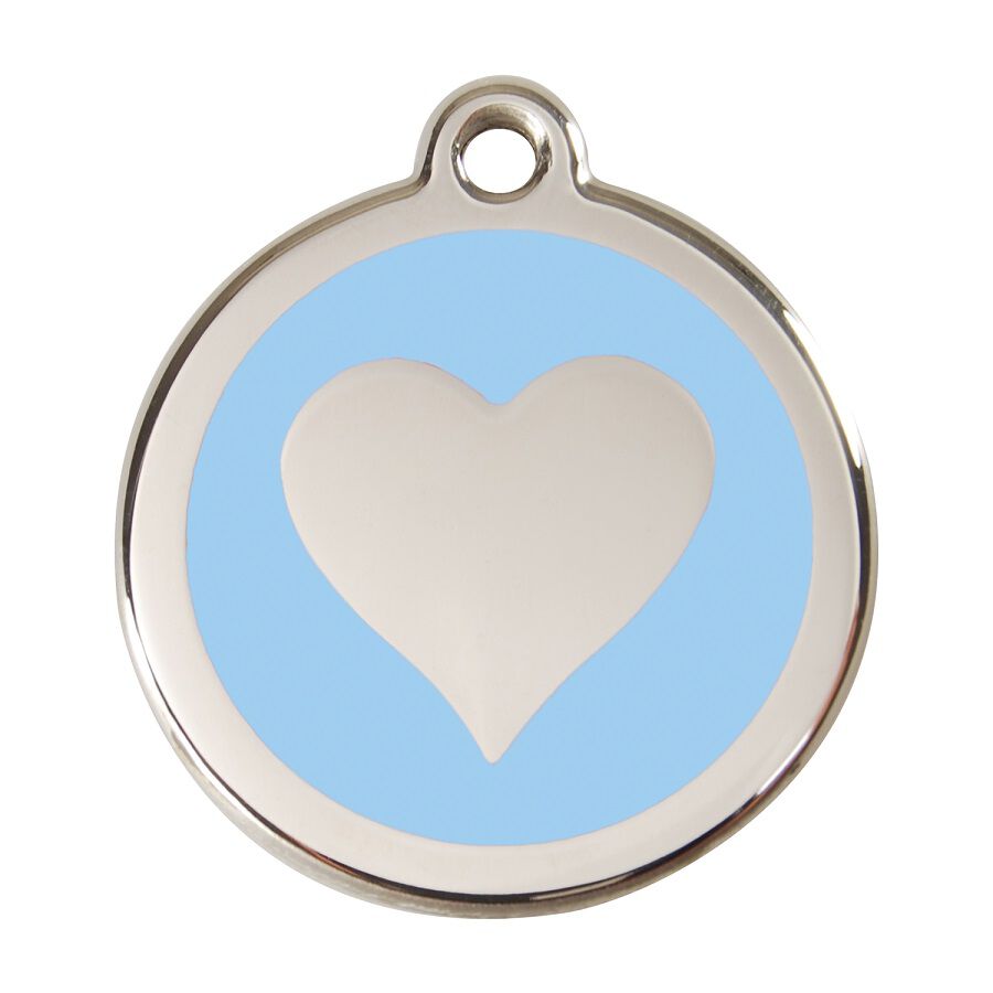 Placa identificativa Acero Inoxidable Esmalte Coraz&oacute;n Azul Claro para perros, , large Imagen numero 1