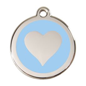 Red dingo Placa identificativa Acero Inoxidable Esmalte Corazón Azul Claro para perros