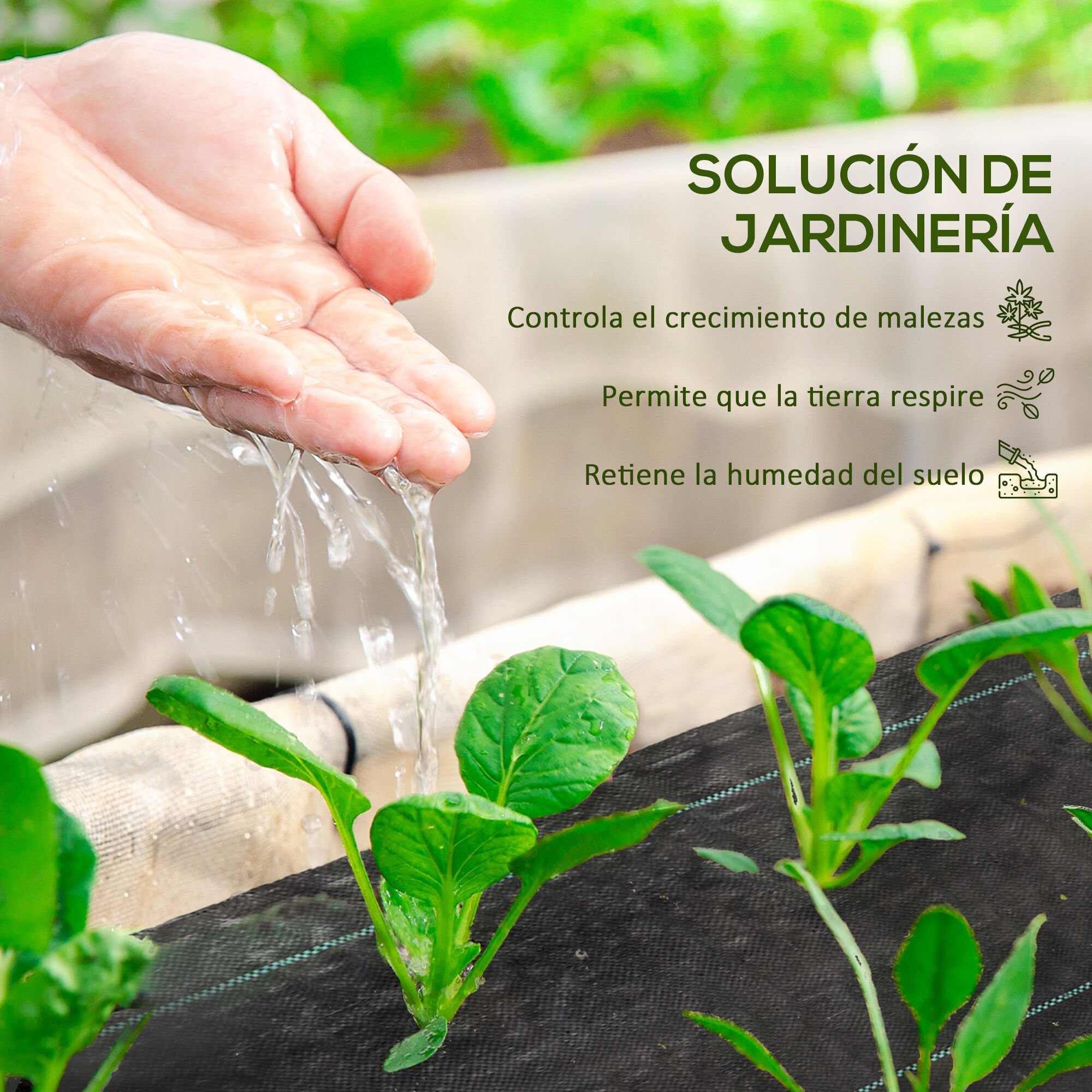 Outsunny Malla Antimaleza negra para malas hierbas Jardín thumbnail