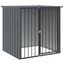 vidaXL Caseta perros con tejado acero galvanizado negro 110x103x109 cm, , large indicador imagen numero 1