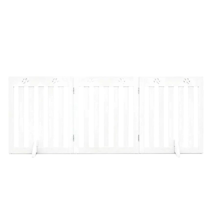 COSTWAY Barrera de Seguridad Plegable para Perros Mascotas Valla Protecci&oacute;n para Habitaci&oacute;n Puerta Escalera, 3 Paneles, Blanco, , large Imagen numero 1