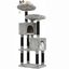 COSTWAY Gran &Aacute;rbol para Gatos de Varios Niveles, Torre Rascador Gatos de 156 cm con 2 Condos, 2 Camas Perchero, Postes para Rascar, Bolas Colgantes con Cascabeles, Revestimiento Suave de Franela, Gris, , large indicador imagen numero 1