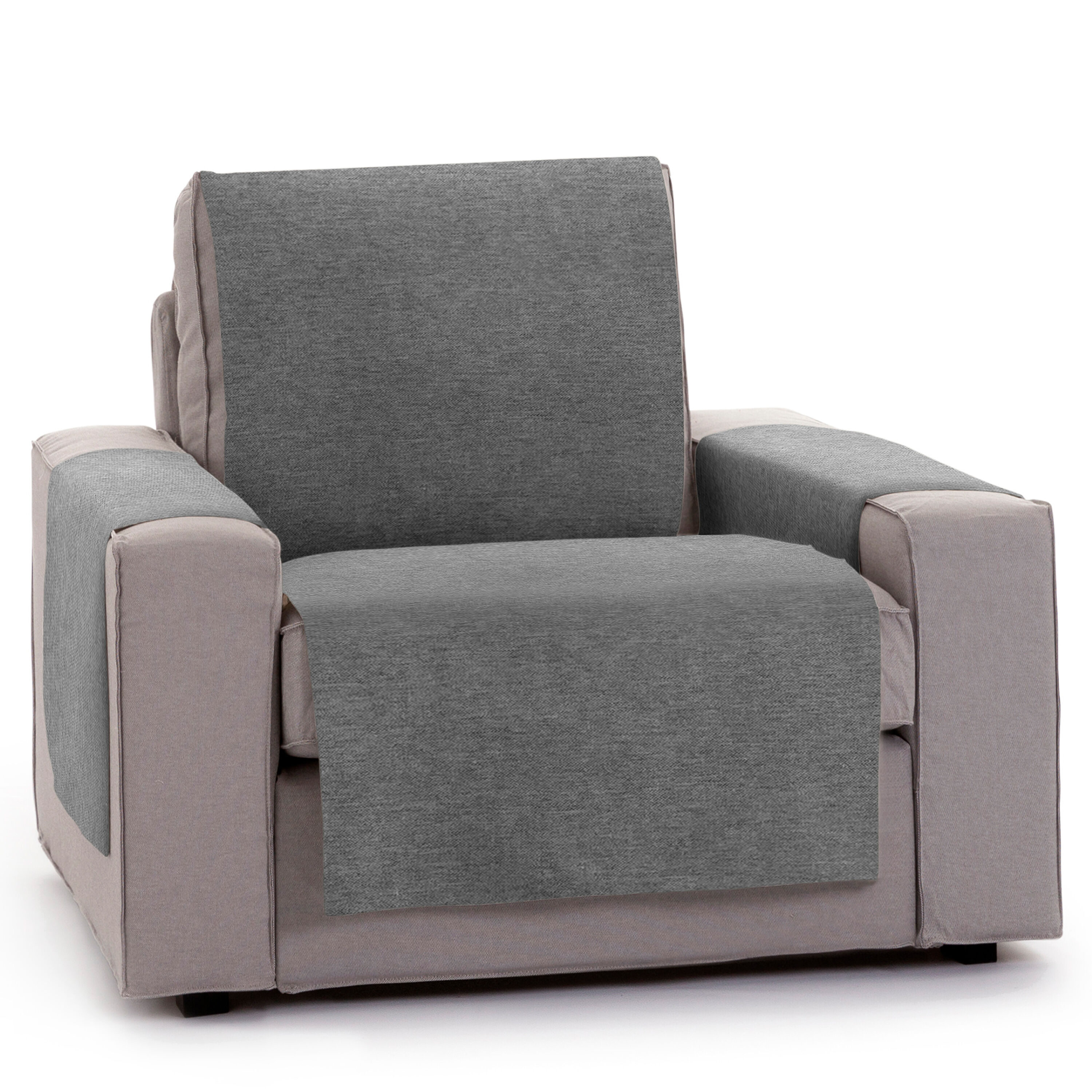Vipalia Protector Cubre Sof&aacute; 4 Plazas Color Gris Oscuro Modelo Brisa, , large Imagen numero 7