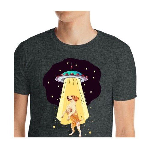 Mascochula camiseta hombre abduction personalizada con tu mascota gris oscuro thumbnail