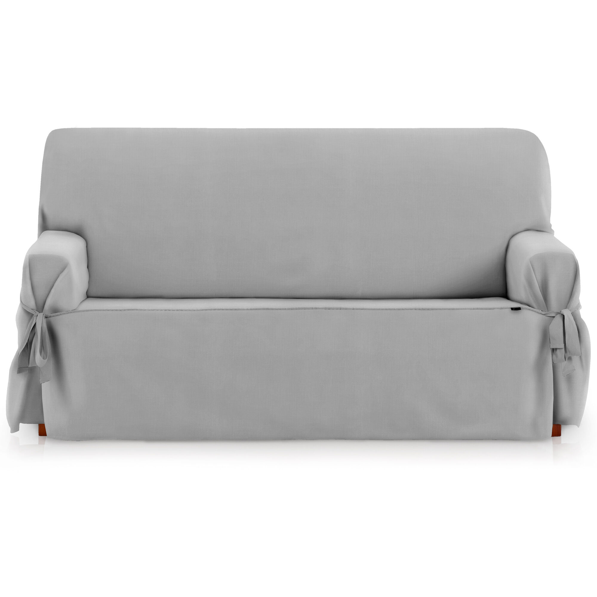 Protector Funda Sofa 3 Plazas con lazos. Color Gris Oscuro. 3 plazas (180 - 230 cm), , large Imagen numero 1