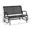 Outsunny Mecedora de Rat&aacute;n de 2 Plazas Banco Balanc&iacute;n de Jard&iacute;n con Balanceo Ergon&oacute;mico y Marco de Metal para Terraza Balc&oacute;n Exterior Patio Hotel Carga 220 kg 120x70x84 cm Negro, , large indicador imagen numero 3