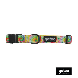 Gotoo Collar estampadado Tie Dye amarillo para perro
