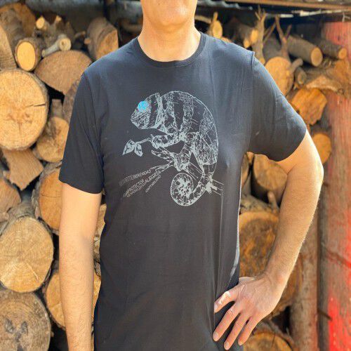 Camiseta para hombre Animal Totem camaleón color negro thumbnail