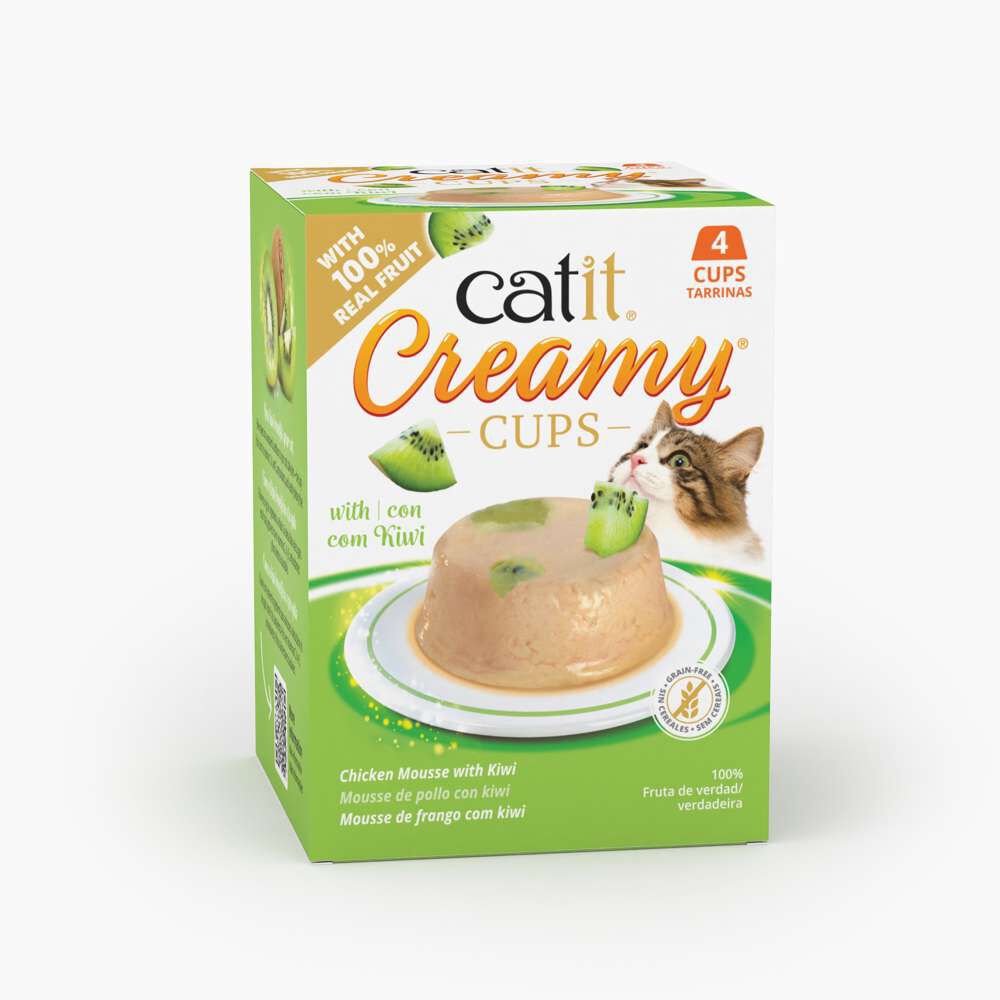 Catit Creamy Cups, Pollo Con Kiwi, 4x25g, , large Imagen numero 1