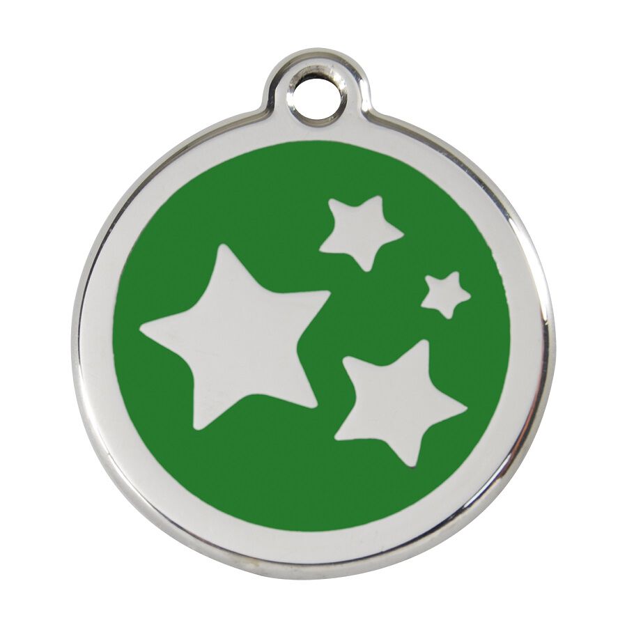 Placa identificativa Acero Inoxidable Esmalte Estrella Verde para perros, , large Imagen numero 1