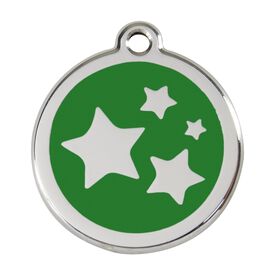 Red Dingo Placa identificativa Acero Inoxidable Esmalte Estrella Verde para perros