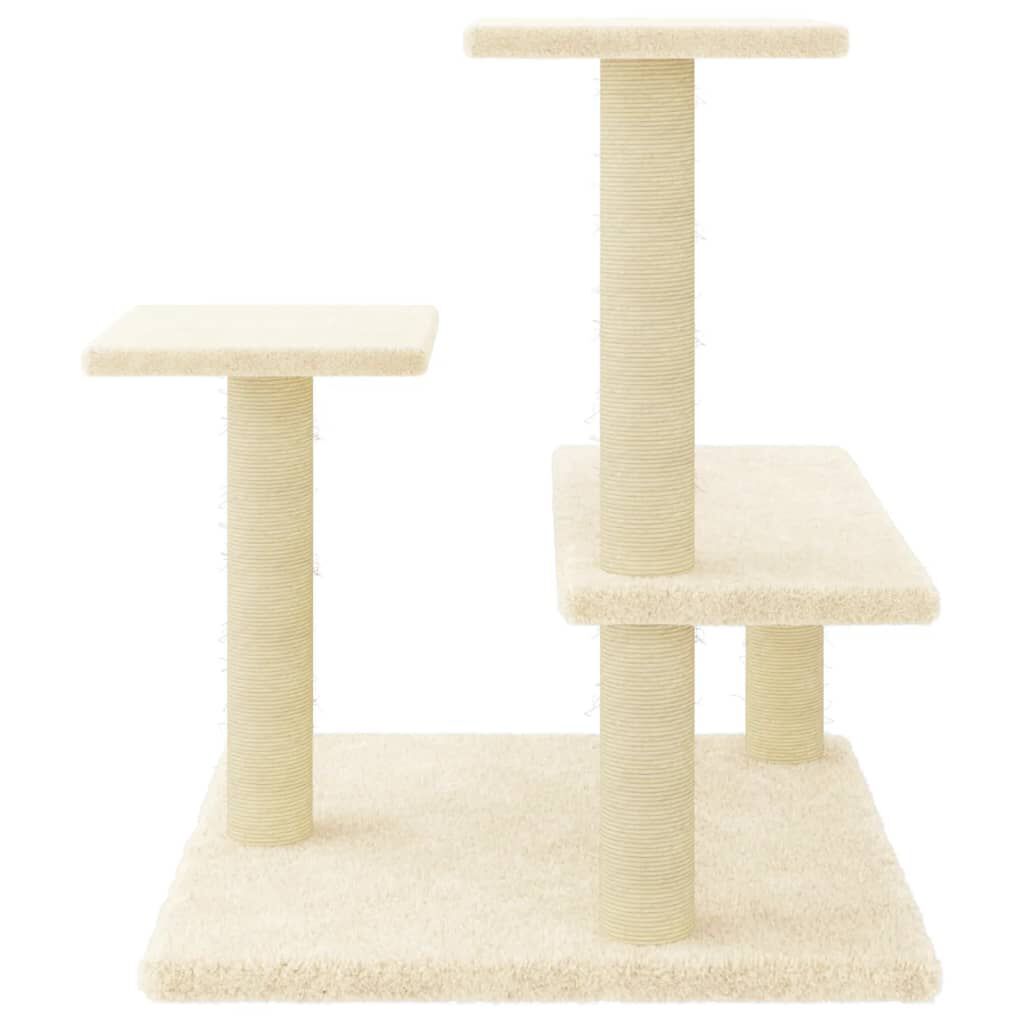 vidaXL Rascador para gatos con postes de sisal color crema 61 cm, , large Imagen numero 3