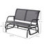 Outsunny Banco Balancín de 2 Plazas Silla Mecedora de Jardín Tubo de Metal y Tela Texteline Transpirable para Exterior Carga Máx. 200 kg 120x70x85 cm Gris, , large indicador imagen numero 3