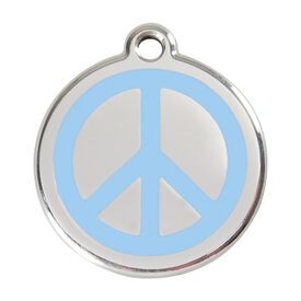 Red Dingo Placa identificativa Acero Inoxidable Esmalte Paz Azul Claro para perros