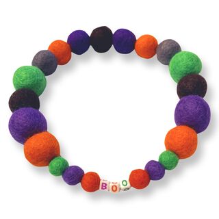 Puppies & Pom Poms Collar con Pompones de Halloween - BOO para Perro