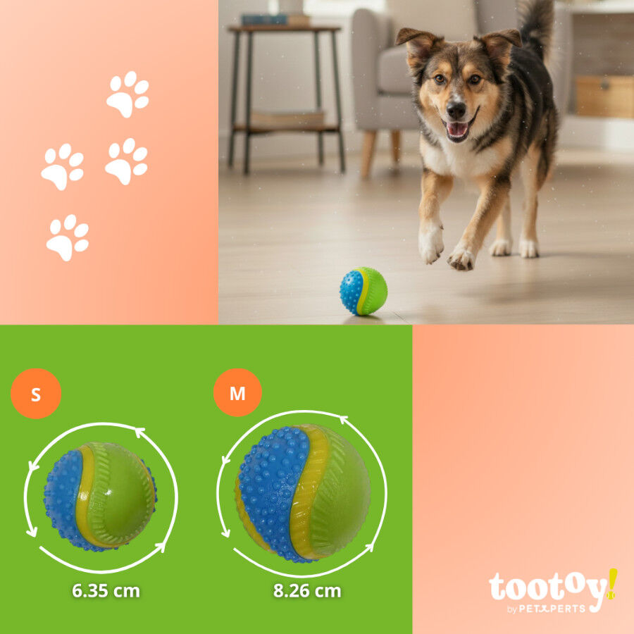 Tootoy! Pelota de Goma con Texturas para perros, , large Imagen numero 6