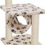 Rascador con postes de sisal para gatos color Beige Huellas, , large indicador imagen numero 4