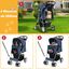 COSTWAY Cochecito para Mascotas Plegable, Cochecito de Mascotas de 4 Ruedas para Gatos/Perros, Carrito para Gatos con Cesta de Almacenamiento para Mascotas, Ventana de Malla, impermeable (Azul), , large indicador imagen numero 3
