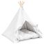 vidaXL Tienda de campa&ntilde;a para mascotas con coj&iacute;n Blanco Poli&eacute;ster Teepee gatos, , large indicador imagen numero 11