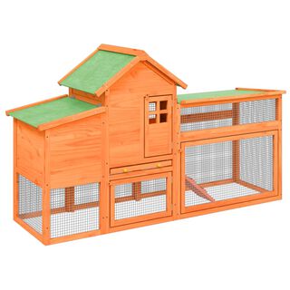 VidaXL Gallinero madera pino maciza doble planta