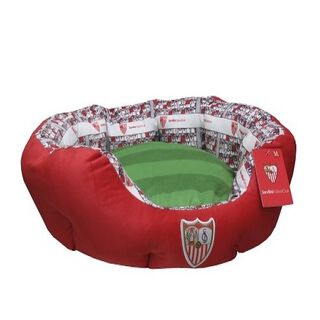 Cama futbolera estadio del Sevilla para perros color Rojo