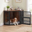 COSTWAY Jaula Esquinera para Perros Que Ahorra Espacio, Mueble Esquinera para Peque&ntilde;os Mascotas con Marco Met&aacute;lico, Estante para Comederos Ajustable 3 Niveles, Mesa Auxiliar Interior, 90 x 55 x 60 cm, , large indicador imagen numero 2