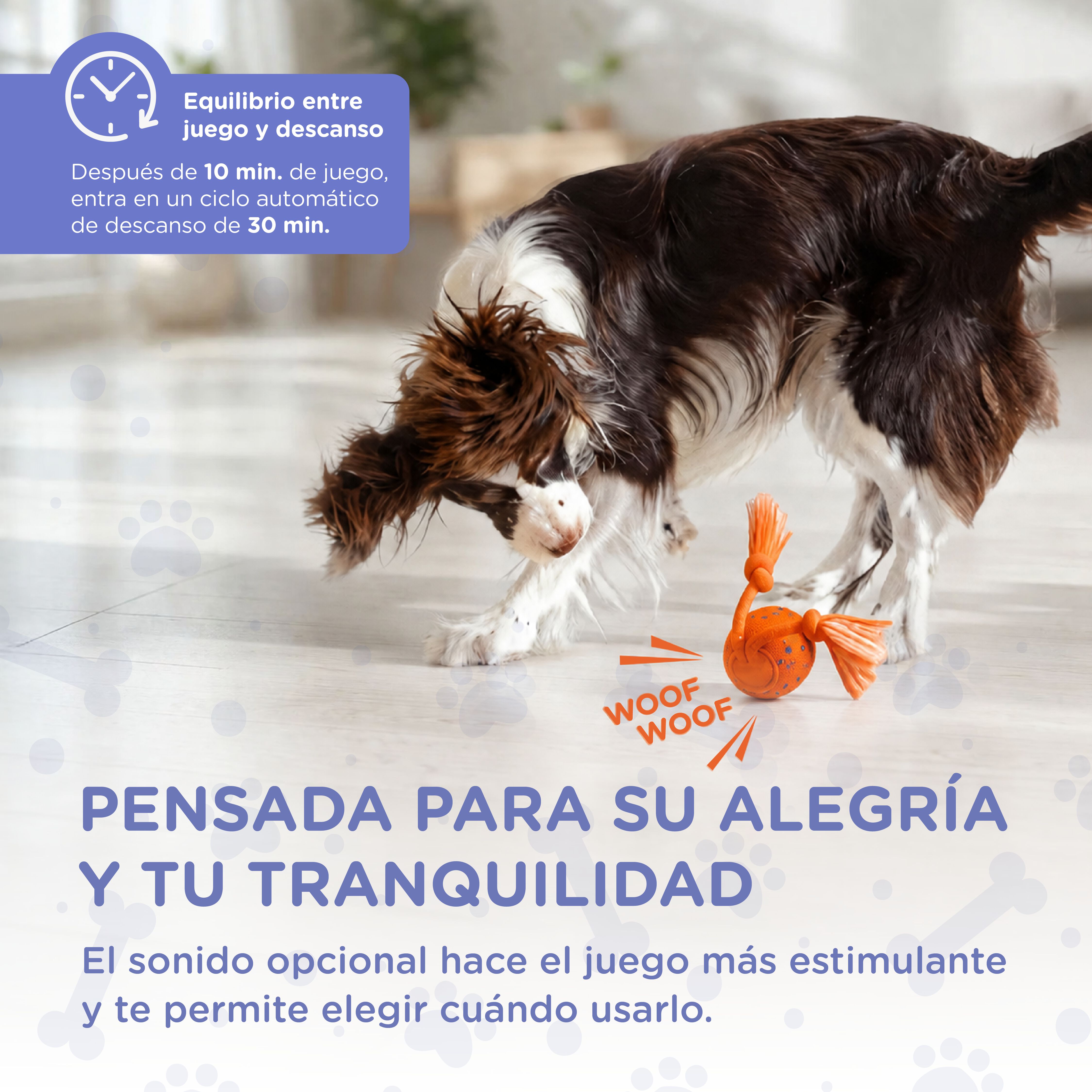 Robik Motion Interactive Ball Naranja | Pelota Interactiva Premium para Perros con Movimiento Autom&aacute;tico, 3 Modos de Juego y USB-C, , large Imagen numero 5