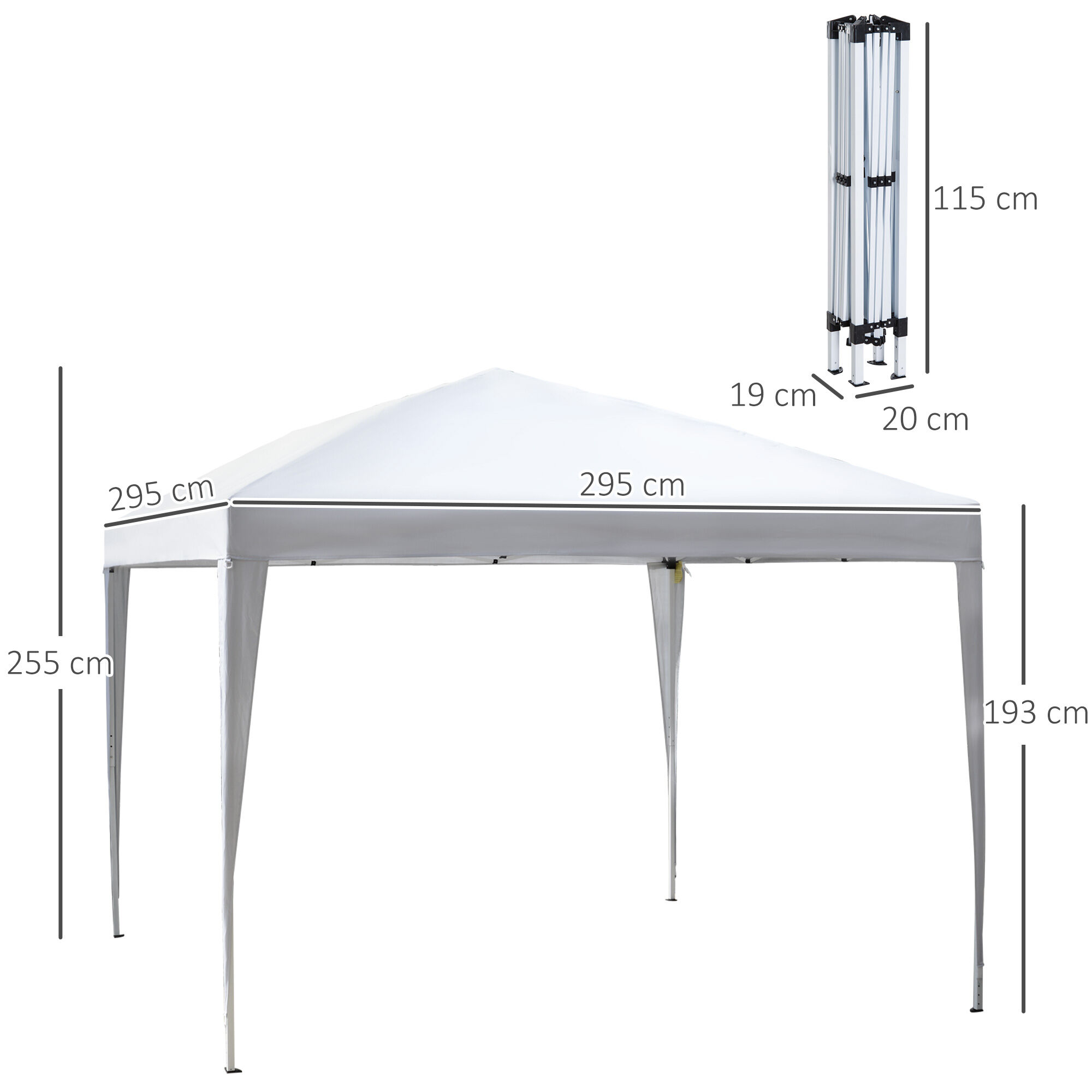 Outsunny Carpa Plegable Blanco, , large Imagen numero 3