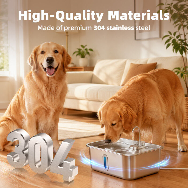 Nobleza Fuente Bebedero de Acero Inoxidable para Perros Grandes y Gatos (15 Litros) - Dispensador de Agua Gran Capacidad Apto para Lavavajillas, Bomba Silenciosa con Luz LED y Filtros de Repuesto, , large Imagen numero 3