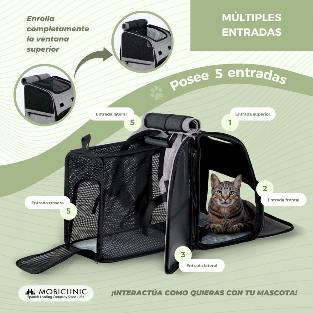 Mobiclinic Bolsa Transportín Extensible con Ventilación para mascotas thumbnail