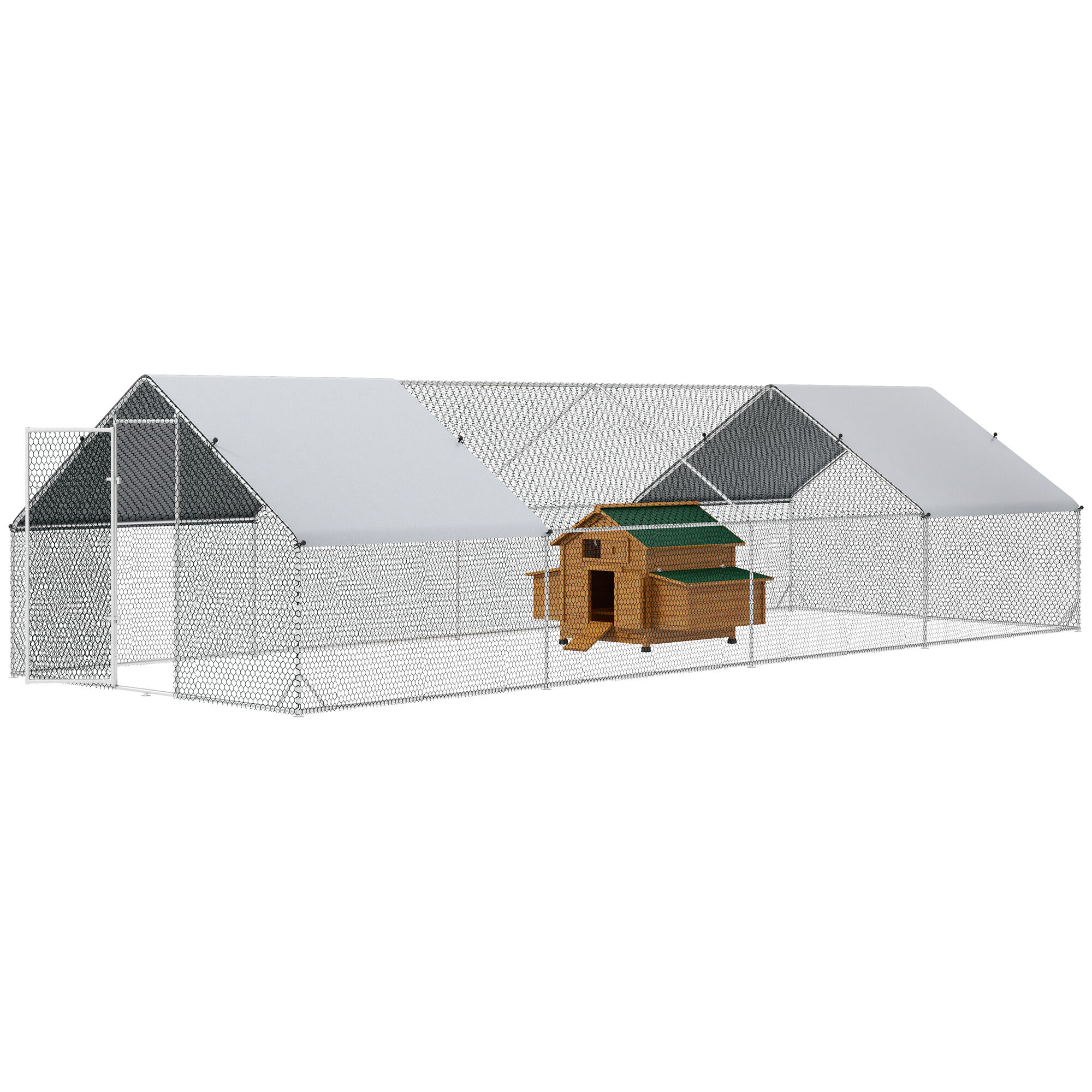 PawHut conjunto Gallinero de Madera y Acero Galvanizado para gallinas thumbnail