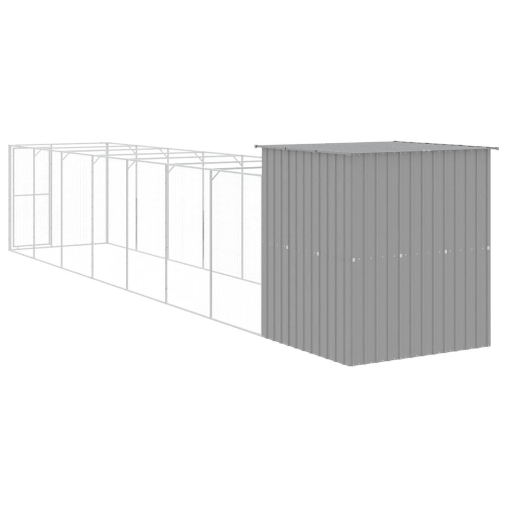 vidaXL Caseta perro corral acero galvanizado gris claro 165x1271x181cm, , large Imagen numero 17